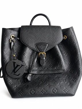 Louis Vuitton Black Embossed Monogram Leather Backpack